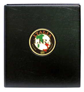 Premium Album cu stema Italia pe cotor si coperta frontala in placa metalica gravata