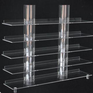 Raft prezentare cu 5 etajere si 2 coloane de sticla acrilica - Top View
