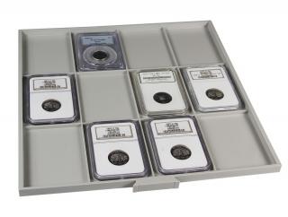 Sertar pentru monede in capsule slabs, BEBA-Maxi, 68 x 93 mm x 12 locasuri