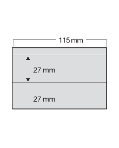 Set 100 carduri albe expunere timbre 2 buzunare de 27 x 115 mm