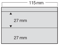 Set 100 carduri gri expunere timbre 2 buzunare de 27 x 115 mm