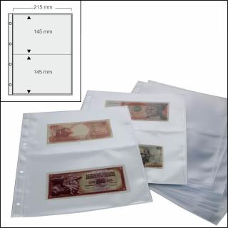 Set 15 folii pentru bancnote 2 buzunare de 215 x 145 mm - Maxi