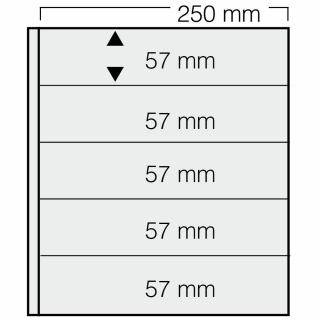 Set 5 folii albe, Garant, cu 10 buzunare de 57 x 250 mm