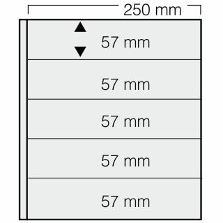 Set 5 folii negre, Garant, cu 10 buzunare de 57 x 250 mm