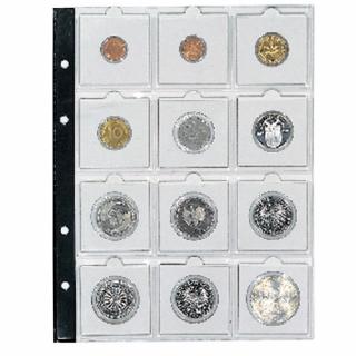 Set 5 folii pentru 60 monede in cartonase, Compact, 60 buzunare de 52 x 52 mm