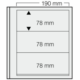 Set 5 folii pentru timbre, D-Blank 613, cu 3 buzunare de 78 x 190 mm