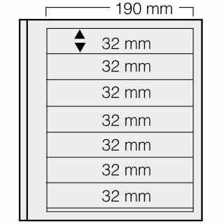 Set 5 folii pentru timbre, D-Blank 617, cu 7 buzunare de 32 x 190 mm