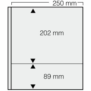 Set 5 folii pentru timbre, D-Blank Special 515, cu 2 buzunare: 202 x 250 mm si 1 de 89 x 250 mm