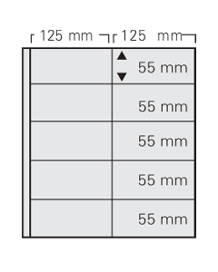 Set 5 folii transparente, Garant, cu 10 buzunare de 55 x 125 mm