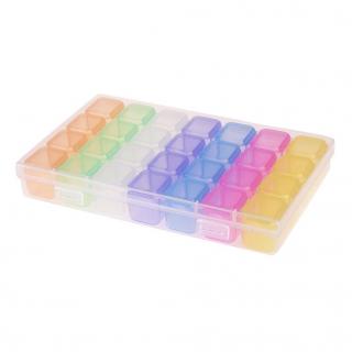 Organizator multicolor pentru goblenuri cu diamante, 28 compartimente