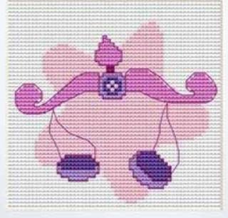 Prima mea broderie zodiac, Balanta, 11x10,5 cm