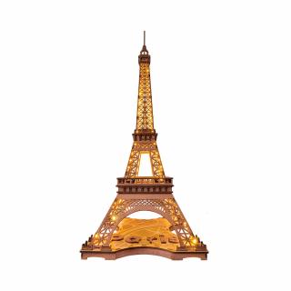 Puzzle 3D, din lemn, Noaptea peste Turnul Eiffel, 164 piese