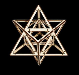 Puzzle 3D, din lemn, Octaedrul stelat - Da Vinci, 144 piese