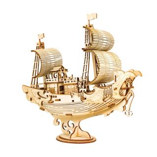 Puzzle 3D Japanese Diplomatic Ship, Lemn, 91 piese