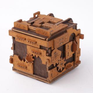 Puzzle 3D Mecanic, Cutie cu cifru, 144 piese