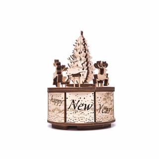 Puzzle 3D Mecanic, cutiuta muzicala, Caruselul mosului, 97 piese