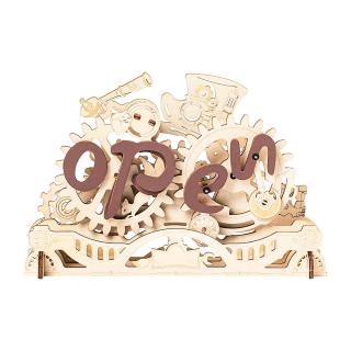Puzzle 3D, mecanic, din lemn, Open Closed, 52 piese