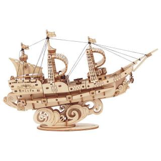 Puzzle 3D Sailing Ship, Lemn, 118 piese