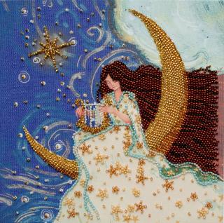 Set broderie cu margele cusute, Andromeda, 20x20 cm