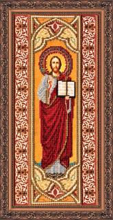 Set broderie cu margele cusute, Iisus Hristos, 19x41 cm