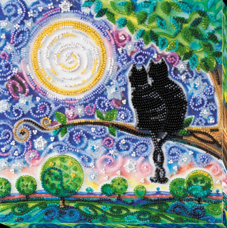 Set broderie cu margele cusute, Mereu impreuna, 20x20 cm