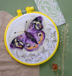 Set broderie in cruciulita, cu gherghef, Sarutul soarelui, 17x17 cm