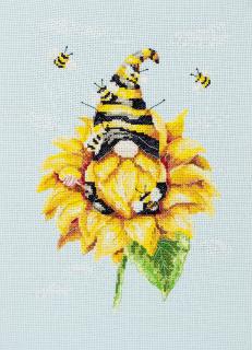 Set broderie in cruciulita, Spiridusul albinelor, 30x22 cm