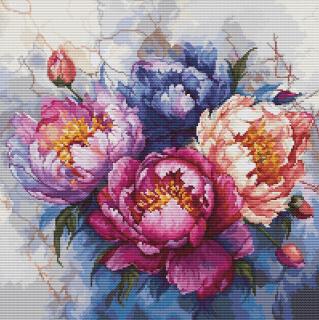 Set de brodat in cruciulita, Regele florilor, 32x32cm