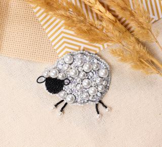 Set decoratie cu margele (brosa), Oita, 10 culori, 6,1x5cm