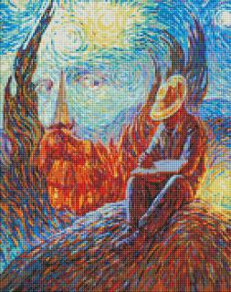 Set goblen cu diamante, cu sasiu, Iluzie in stil van Gogh - Oleg Shupliak, 40x50 cm