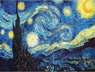 Set goblen cu diamante, cu sasiu, Noapte instelata - van Gogh 40x50 cm