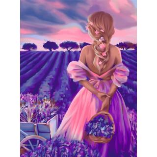 Set goblen cu diamante, cu sasiu, Paradis de levantica, 30x40 cm