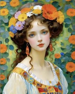 Set goblen cu diamante, cu sasiu, Portret de fata cu coronita, 40x50 cm