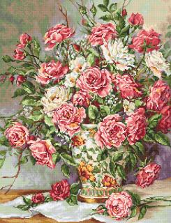 Set goblen de cusut, cu diagrama, Buchet pentru printesa, 23x30 cm