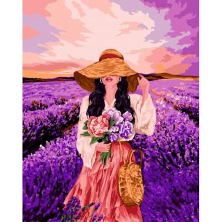 Set pictura pe numere, cu sasiu, Aroma de lavanda, 40x50 cm