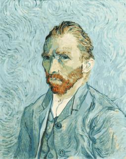 Set pictura pe numere, cu sasiu, Autoportret - van Gogh, 40x50 cm