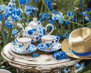 Set pictura pe numere, cu sasiu, Ceai matinal, 40x50 cm