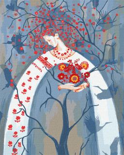 Set pictura pe numere, cu sasiu, Copacul vietii - Gaidamaka Oly , 40x50 cm