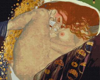Set pictura pe numere, cu sasiu, Danae - Klimt, 40x50 cm