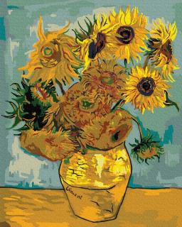 Set pictura pe numere, cu sasiu, Floarea soarelui - Van Gogh, 40x50 cm