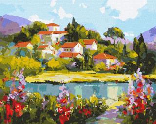 Set pictura pe numere, cu sasiu, Golf linistit, 40x50 cm