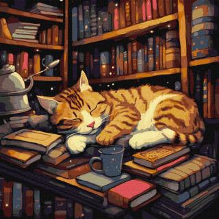 Set pictura pe numere, cu sasiu, In linistea bibliotecii, 40x40 cm