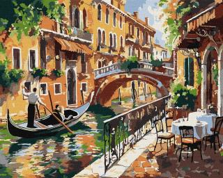 Set pictura pe numere, cu sasiu, Liniste venetiana, 40x50 cm