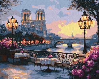 Set pictura pe numere, cu sasiu, Peisaj parizian, 40x50 cm