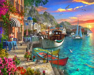 Set pictura pe numere, cu sasiu, Port-Fleuri, 40x50 cm
