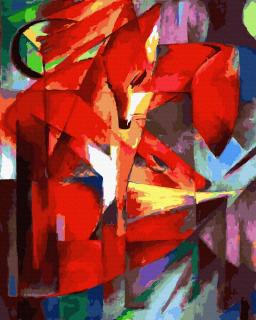 Set pictura pe numere, cu sasiu, Vulpi - Franz Marc, 40x50 cm