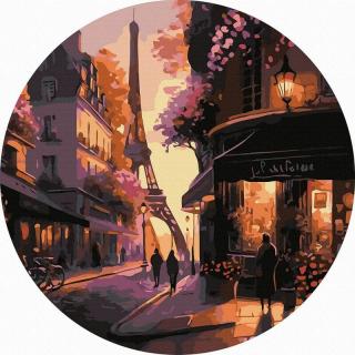 Set pictura pe numere rotunda, cu sasiu, Inima Frantei, O40cm