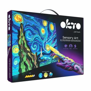 Set pictura senzoriala 3D cu argila usoara, Noapte instelata, 30x40 cm