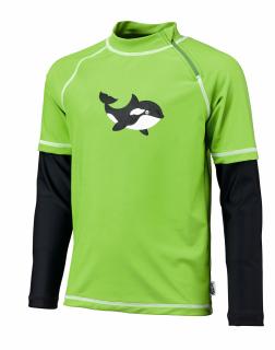 Bluza de inot, protectie UV 50+, 116 cm, Verde Negru