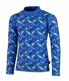 Bluza pentru inot, Ocean Dinos, protectie UV 50+, albastru, 128 cm